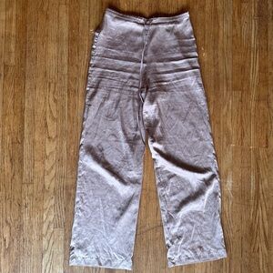 Zara Wide-Leg Silk Pants in Dusty Mauve